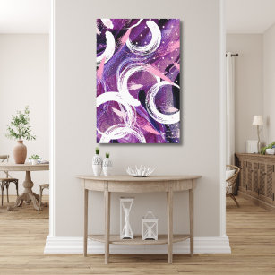 Modern Swirl Purple Haze Abstract 24"x36" Canvas Print