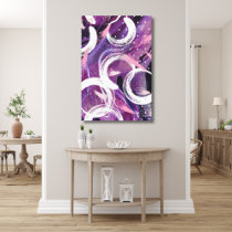 Modern Swirl Purple Haze Abstract 24"x36" Canvas Print