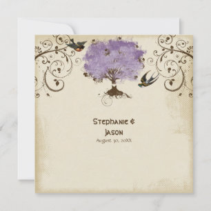 Modern Swirl Scroll Tree of Life Spring Summer Invitation