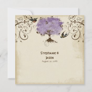 Modern Swirl Scroll Tree Of Life Spring Summer Invitation by ModernStylePaperie at Zazzle