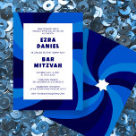 Modern Swirl Star of David Custom Bar Bat Mitzvah Invitation<br><div class="desc">Perfect card to announce a bat mitzvah, bar mitzvah or other Jewish celebration! Hand made art for you. FULLY CUSTOMIZABLE! Click on “Personalize” above to edit the text. Click "edit using design tool" to adjust the fonts, colors and placements and to delete the back side design if you prefer (I...</div>