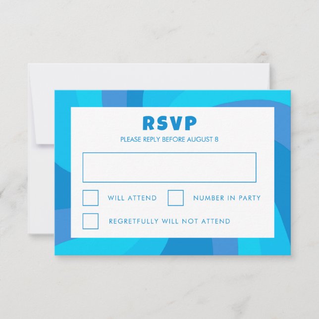 Modern Swirl Star of David Custom Bar Bat Mitzvah RSVP Card (Front)