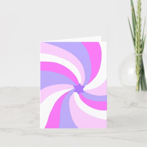 Modern Swirl Star of David Custom Bar Bat Mitzvah Thank You Card