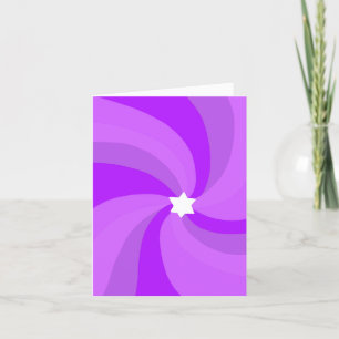 Modern Swirl Star of David Custom Bar Bat Mitzvah Thank You Card