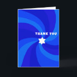 Modern Swirl Star of David Custom Bar Bat Mitzvah Thank You Card<br><div class="desc">Perfect thank you card to send after a bat mitzvah, bar mitzvah or other Jewish celebration! Hand made art for you. FULLY CUSTOMIZABLE! Click on “Personalize” above to edit the text. Click "edit using design tool" to adjust the fonts, colors and placements and to add an inside design if you...</div>