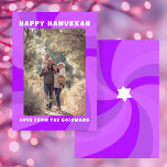 Modern Swirl Star of David HAPPY HANUKKAH CUSTOM Holiday Card<br><div class="desc">Perfect card to send for a Jewish celebration! Hand made art for you. FULLY CUSTOMIZABLE! Click on “Personalize” above to edit the text and add a photo. Click "edit using design tool" to adjust the fonts, colors and placements. Design is also available as digital download to send instantly and save...</div>