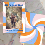 Modern Swirl Star of David HAPPY HANUKKAH CUSTOM Holiday Card<br><div class="desc">Perfect card to send for a Jewish celebration! Hand made art for you. FULLY CUSTOMIZABLE! Click on “Personalize” above to edit the text and add a photo. Click "edit using design tool" to adjust the fonts, colors and placements. Design is also available as digital download to send instantly and save...</div>