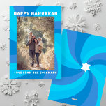 Modern Swirl Star of David HAPPY HANUKKAH CUSTOM Holiday Card<br><div class="desc">Perfect card to send for a Jewish celebration! Hand made art for you. FULLY CUSTOMIZABLE! Click on “Personalize” above to edit the text and add a photo. Click "edit using design tool" to adjust the fonts, colors and placements. Design is also available as digital download to send instantly and save...</div>