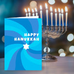 Modern Swirl Star of David HAPPY HANUKKAH HOLIDAY Card<br><div class="desc">Perfect card to send for a Jewish celebration! Hand made art for you. FULLY CUSTOMIZABLE! Click on “Personalize” above to edit the text. Click "edit using design tool" to adjust the fonts, colors and placements. Design is also available as digital download to send instantly and save on postage - as...</div>