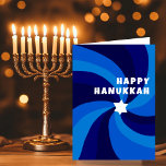 Modern Swirl Star of David HAPPY HANUKKAH HOLIDAY Card<br><div class="desc">Perfect card to send for a Jewish celebration! Hand made art for you. FULLY CUSTOMIZABLE! Click on “Personalize” above to edit the text. Click "edit using design tool" to adjust the fonts, colors and placements. Design is also available as digital download to send instantly and save on postage - as...</div>