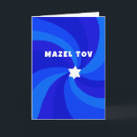 Modern Swirl Star of David MAZEL TOV Bar Mitzvah Card<br><div class="desc">Perfect congratulations card to send a bat mitzvah, bar mitzvah, wedding or other Jewish celebration! Hand made art for you. FULLY CUSTOMIZABLE! Click on “Personalize” above to edit the text. Click "edit using design tool" to adjust the fonts, colors and placements. Design is also available as digital download to send...</div>