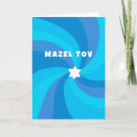 Modern Swirl Star of David MAZEL TOV Bar Mitzvah Card<br><div class="desc">Perfect congratulations card to send a bat mitzvah, bar mitzvah, wedding or other Jewish celebration! Hand made art for you. FULLY CUSTOMIZABLE! Click on “Personalize” above to edit the text. Click "edit using design tool" to adjust the fonts, colors and placements. Design is also available as digital download to send...</div>