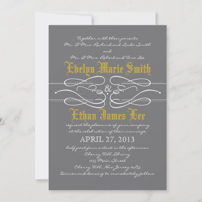 Modern Swirl Wedding Invitation (Front)