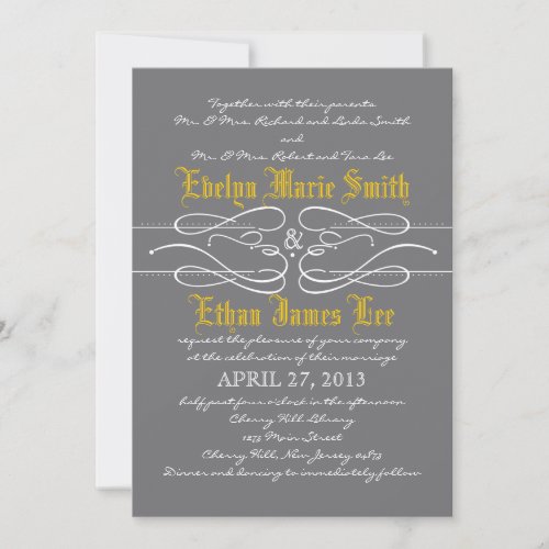 Modern Swirl Wedding Invitation