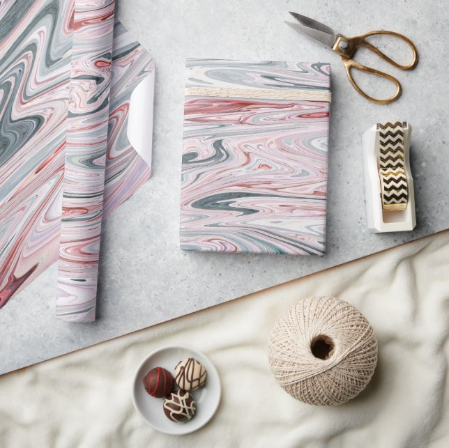 Modern Swirls Abstract Watercolor  Wrapping Paper (Crafts)