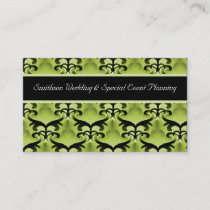 Modern Swirls Business Card, Olive Green Card