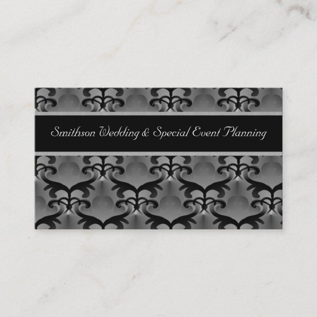 Modern Swirls Business Card, Soft Gray Card (Front)