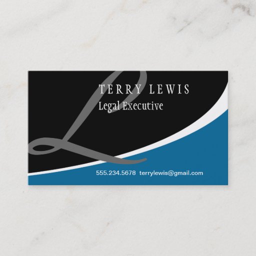 Customizable Modern Swoosh Monogram L Business Card