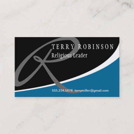 Customizable Modern Swoosh Monogram R Business Cards