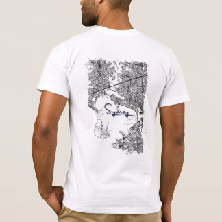 Modern Sydney Map T-Shirt - Urban Travel Souvenir