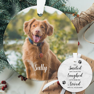 Modern Sympathy Dog Photo Customized Pet Memorial Ornament