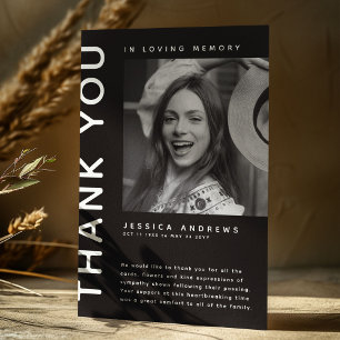 Modern Sympathy Photo Thank You Card