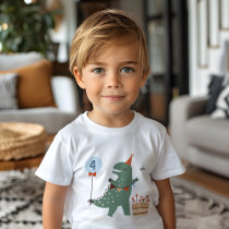 Modern T-Rex Dinosaur Birthday Party  T-Shirt