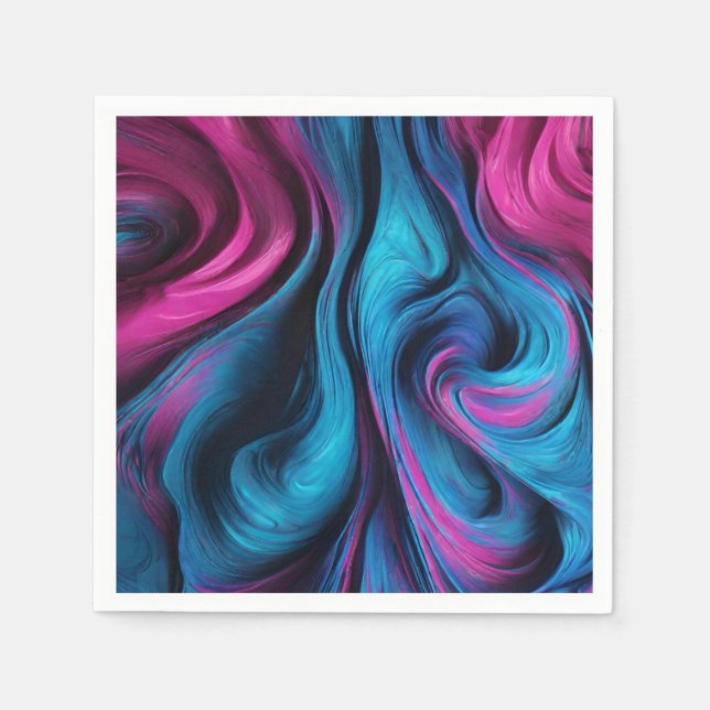 Modern Table Decor-Blue and Pink- Napkins (Front)