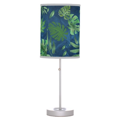 Modern table lamp with green leaf 