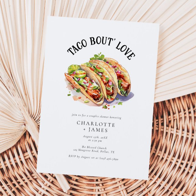 Modern Taco Bout Love Couples Bridal Shower Invitation (Creator Uploaded)