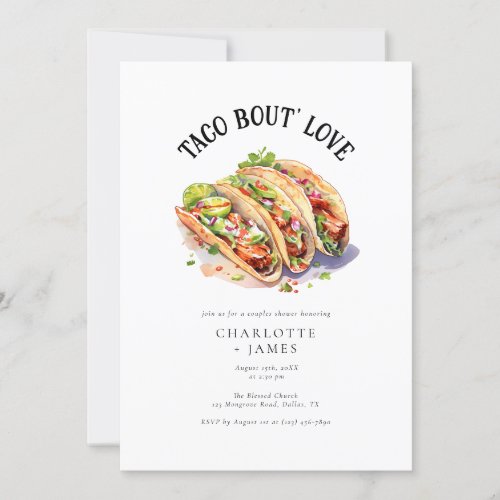 Modern Taco Bout Love Couples Bridal Shower Invitation