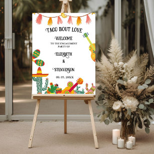 Modern Taco Bout Love Engagement Party Welcome Foam Board