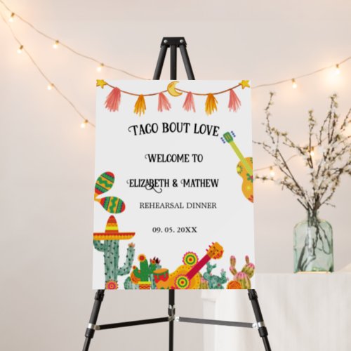 Modern Taco Bout Love Rehearsal Dinner Welcome  Foam Board