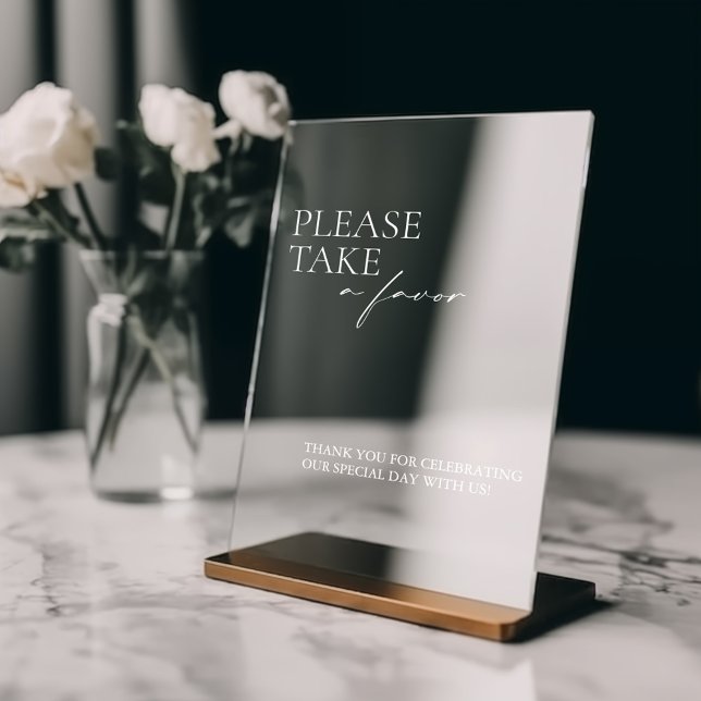 Modern Take a Favor Glass/Mirror Decal Sign (Creator Uploaded)