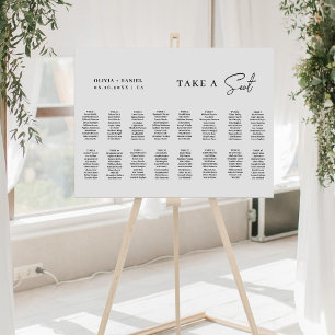 Modern Take a Seat Large Wedding Seating Chart Foam Board