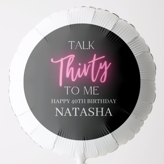 Modern Talk 30 To Me 30th Birthday Party Balloon (Front)