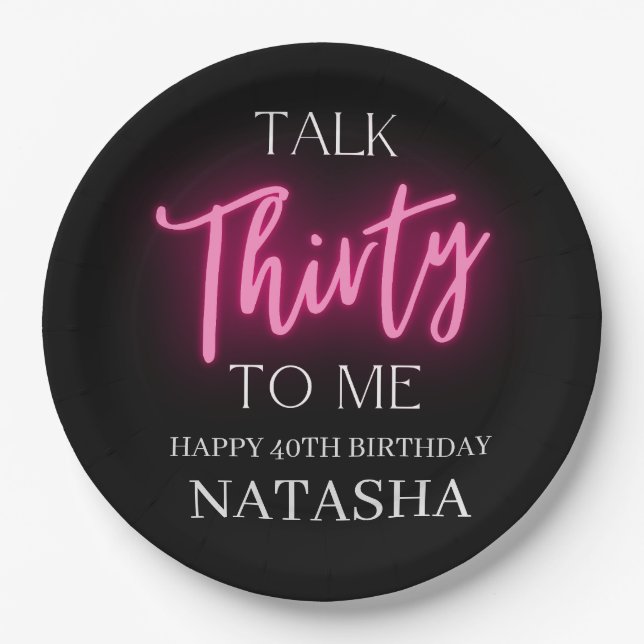 Modern Talk 30 To Me 30th Birthday Party Paper Plates (Front)