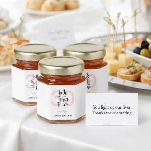 Modern Talk Thirty To Me Pink 30th Birthday Party Honey Jar Favors
