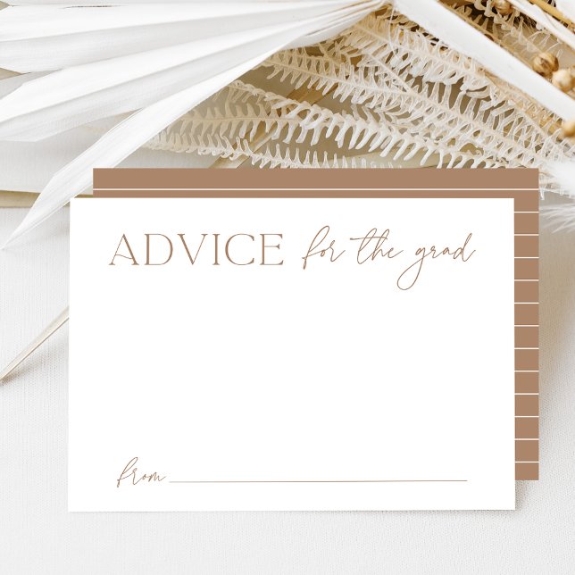 Modern Tan Advice for the Graduate Graduation Enclosure Card (Creator Uploaded)