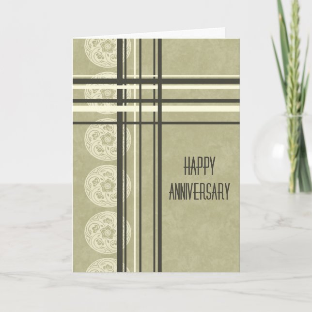 Modern Tan Employee  Anniversary Card (Front)