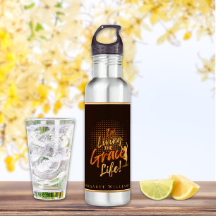 Modern Tan Female Winner Grace Life Name Brown Stainless Steel Water Bottle