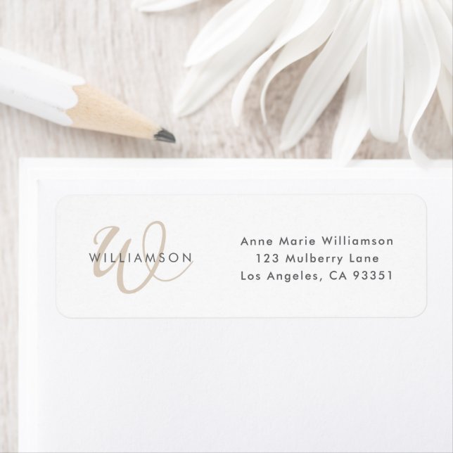Modern Tan Script Monogram Label (Insitu)