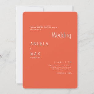 Modern Tangerine Bride Parents Wedding Invitation