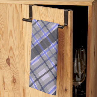 Modern Tartan Blue Camel Black Pattern Kitchen Towel