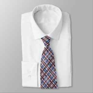Modern Tartan Plaid in Blush Pink, Periwinkle... Neck Tie
