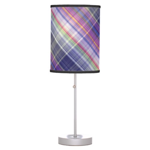  Modern Tartan Purple Tan Plaid Pattern Table Lamp