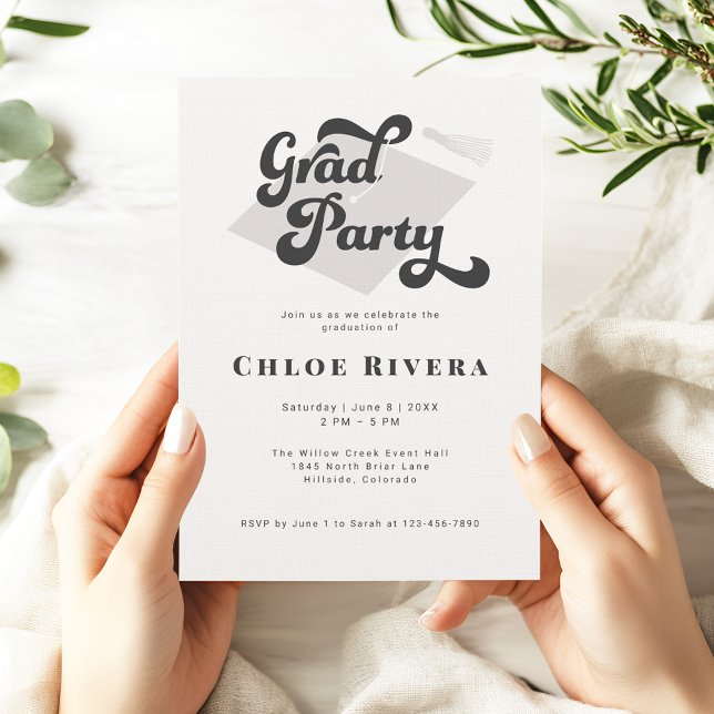 Modern Tassel Grad Party Invitation (Creator Uploaded)