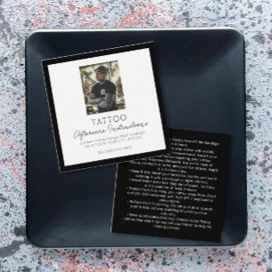Modern Tattoo Aftercare Instructions Photo  Square Business Card