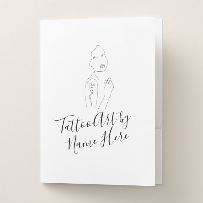Modern Tattoo ART studio script typography Pocket Folder
