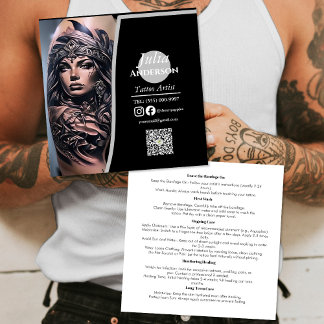 Modern tattoo Artist  Business aftercare Square Business Card